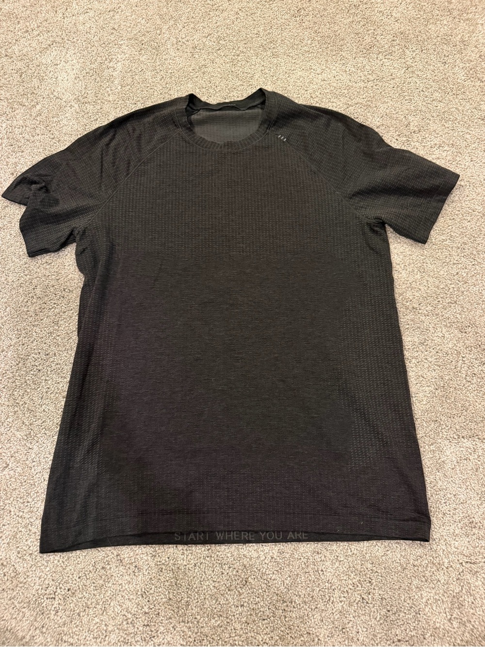 Lululemon Men's Black Short-Sleeve Performance Crewneck Shirt